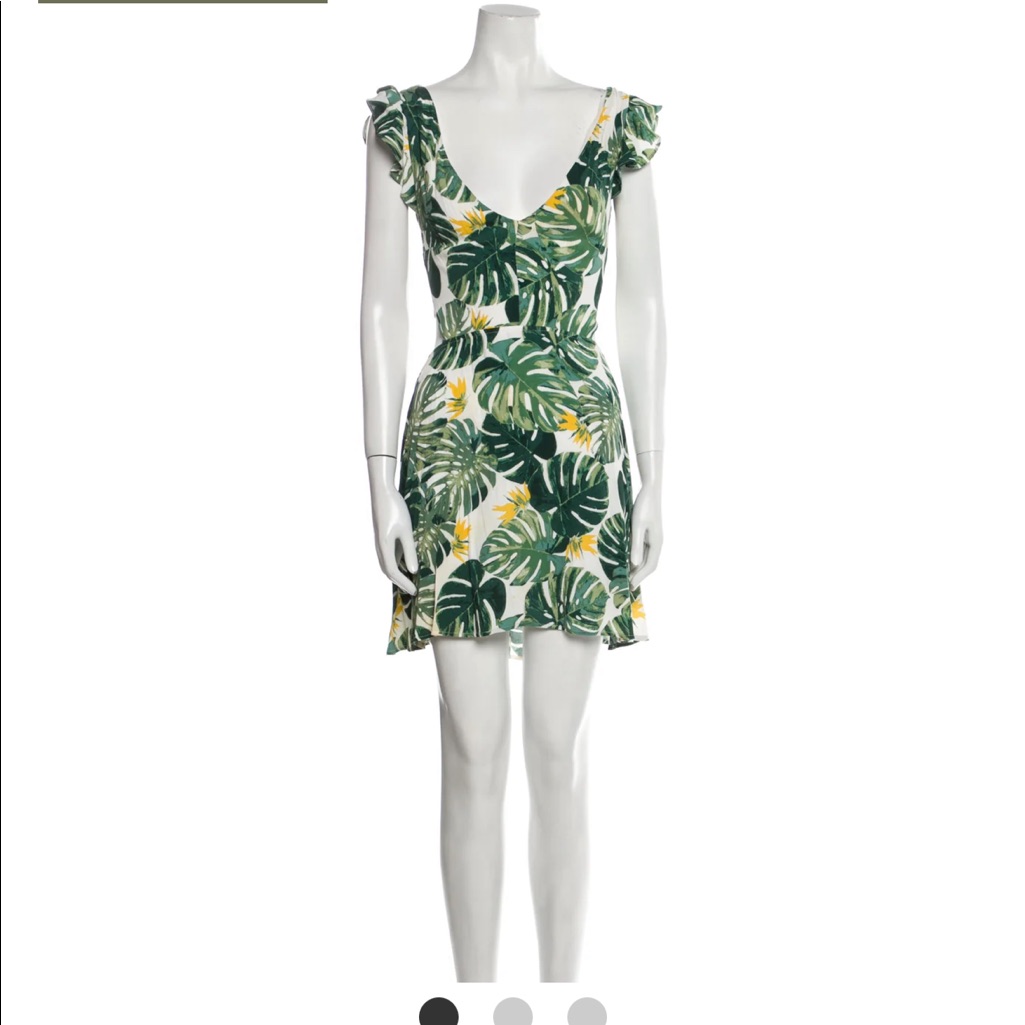 For Love & Lemons Tropical Print Mini Dress - Xs